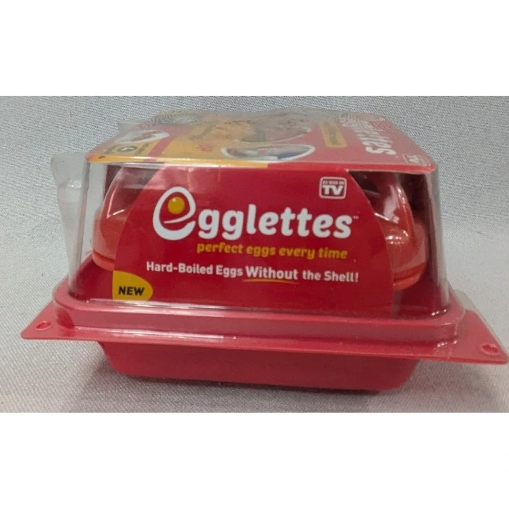 Egglettes Egg Cooker Pods Unisex OS Red New 4-Pack Hard Boiled No Shell ASOTV